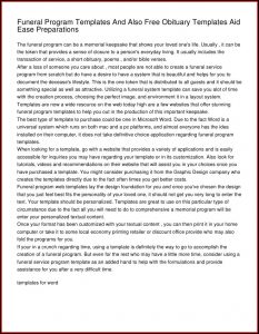 Obituary Program Templates Free