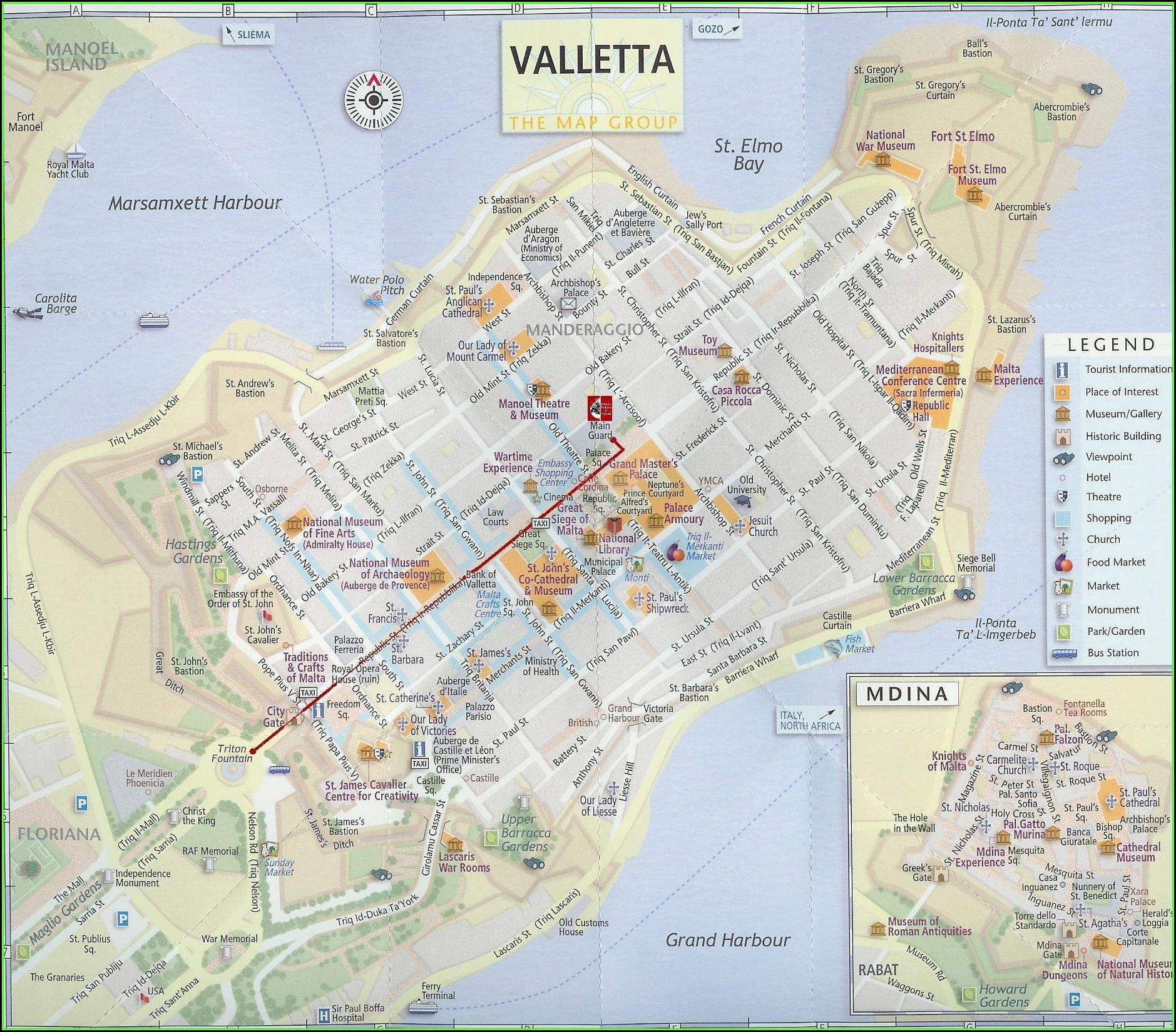 Old Street Maps Of Malta