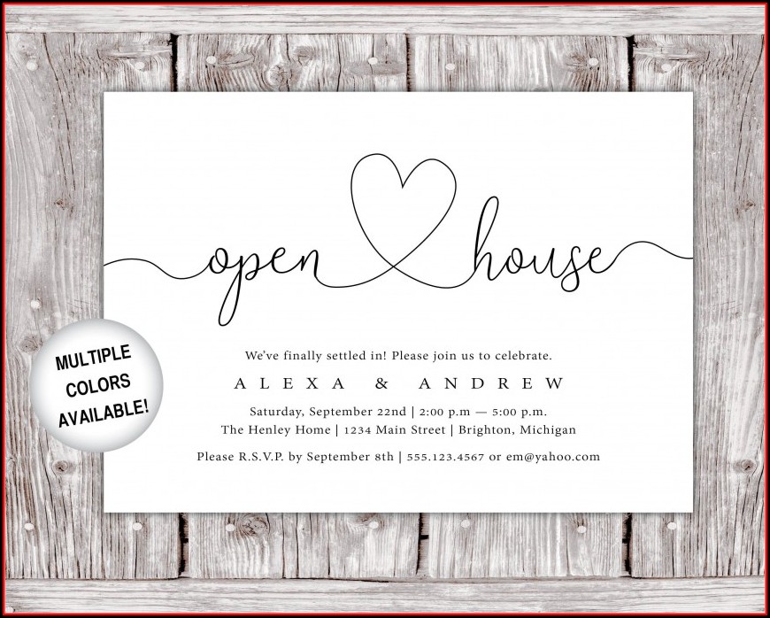 Open House Invitation Template Word