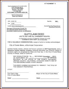 Orange County California Quit Claim Deed Form