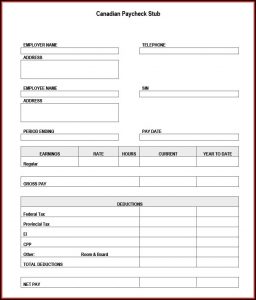 Pay Stub Template Free