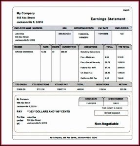 Paycheck Stub Template Free Excel