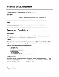 Personal Loan Contract Template Canada