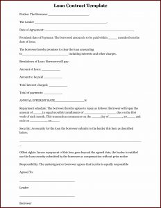 Personal Loan Contract Template Word