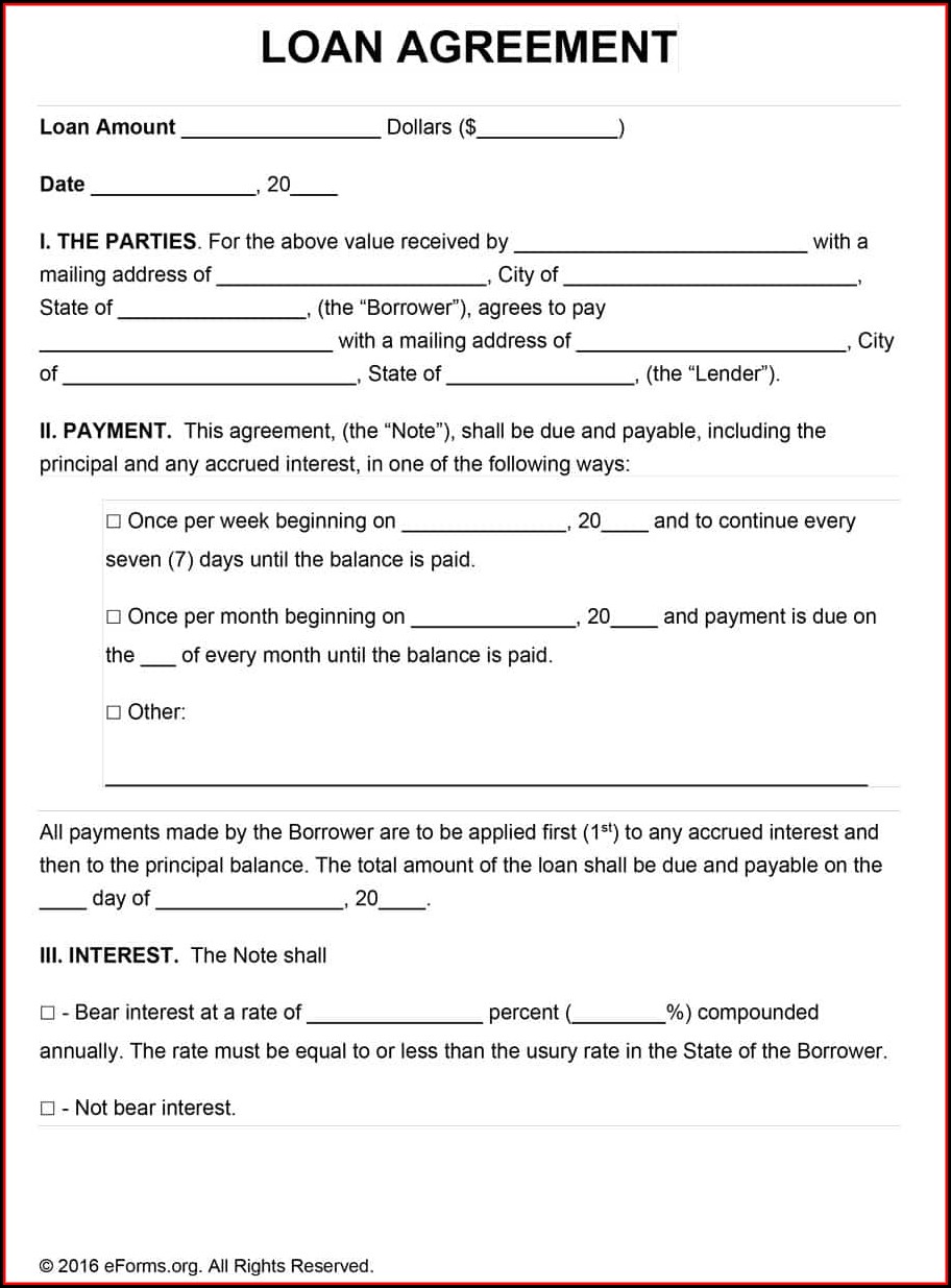 Personal Loan Contract Template