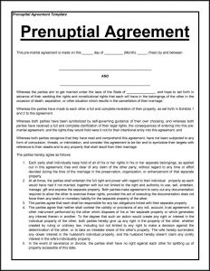 Prenup Agreement Form