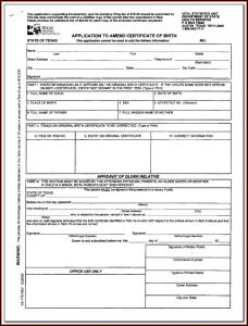 Printable Birth Certificate Application Form