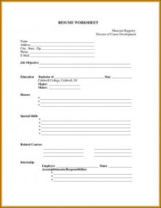 Printable Blank Resume Template Free