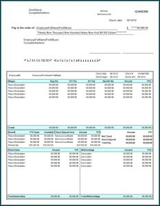 Printable Check Stubs Template