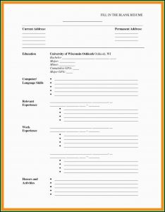 Printable Cv Template