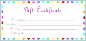 Printable Gift Certificates Templates Free Birthday