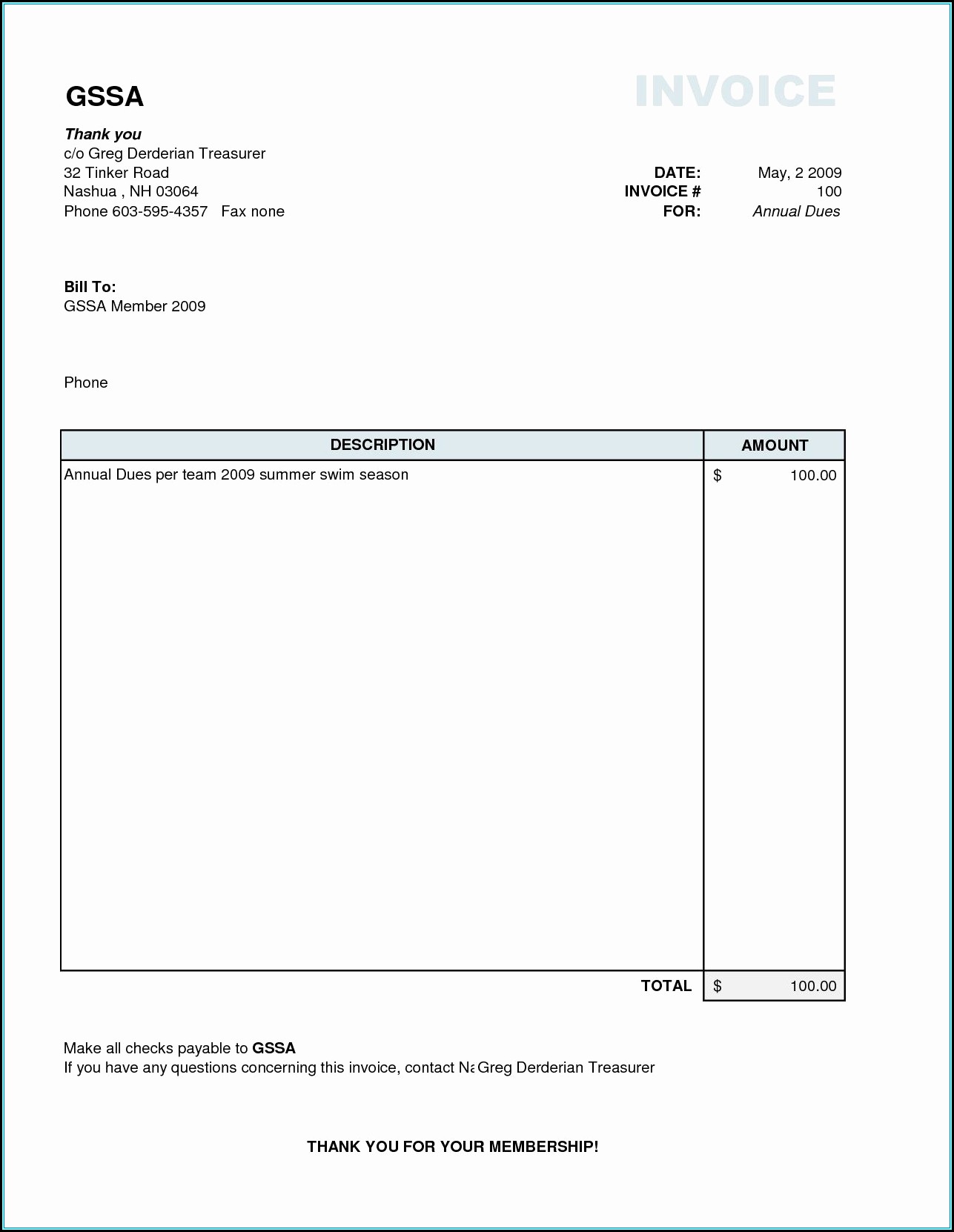 Printable Invoices Templates