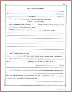 Printable Last Will And Testament Forms Ontario