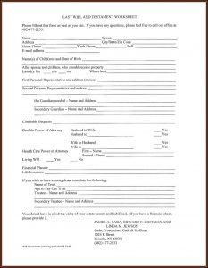 Printable Last Will And Testament Forms Ontario Canada