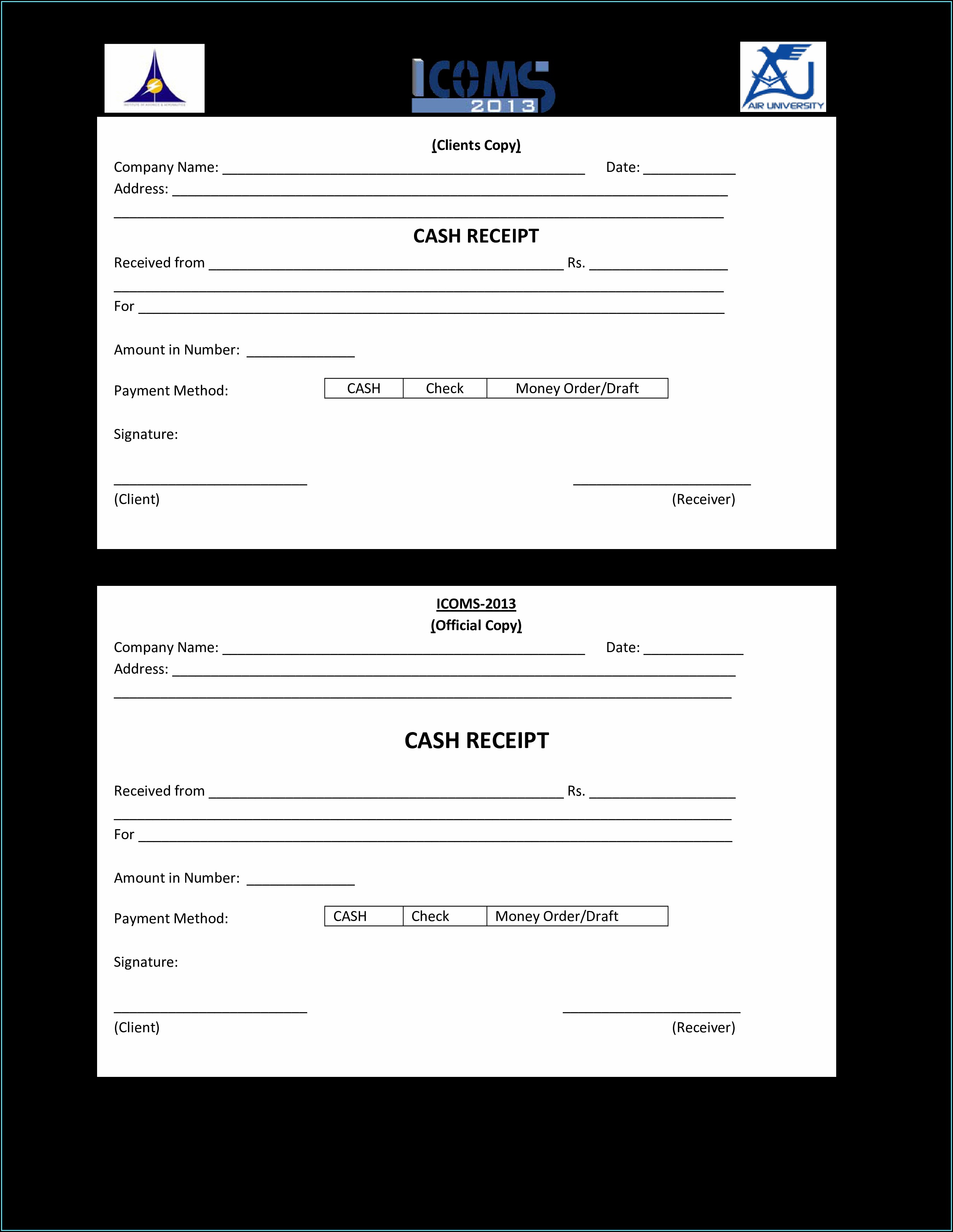 Printable Receipt Template