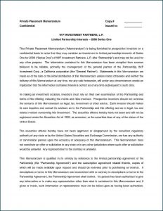 Private Placement Memorandum Template Doc