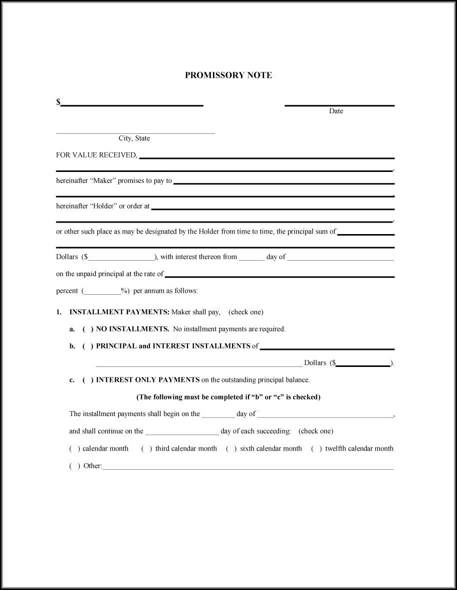 Promissory Note Forms