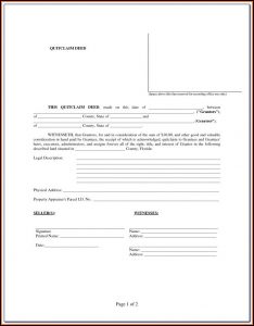 Quit Claim Deed Florida Form