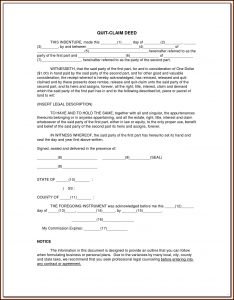 Quit Claim Deed Form Orange County Florida