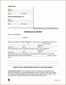 Quit Deed Claim Form Arizona