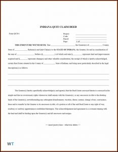 Quit Deed Claim Form Indiana