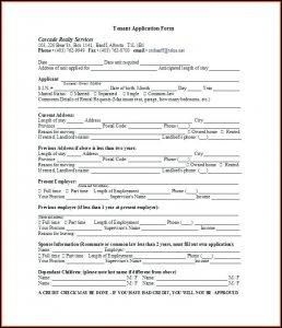 Rental Application Forms Alberta