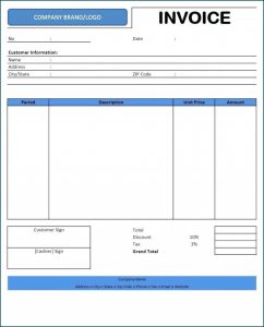 Rental Invoice Template Free