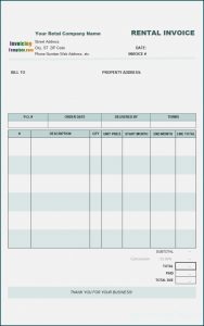Rental Invoice Template Microsoft Word