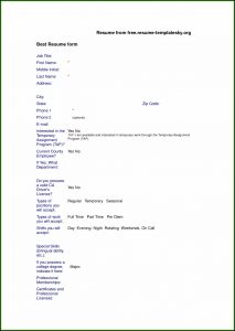 Resume Blank Format Download