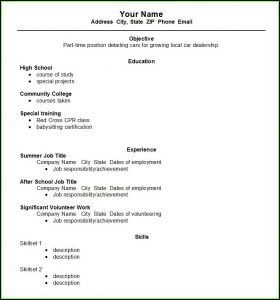 Resume Builder For High School Graduate