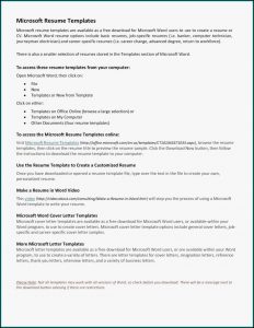 Resume Builder Template Word