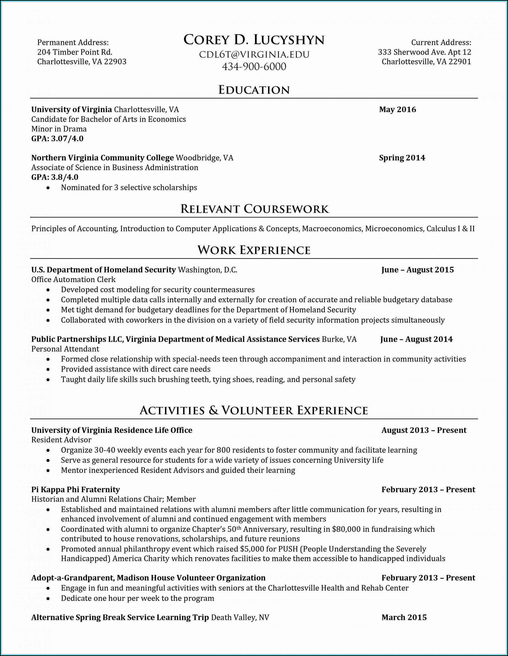 Resume For Older Workers Template