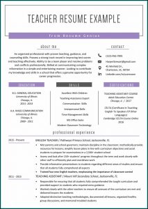 Resume For Teachers Examples