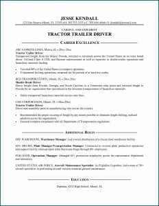 Resume Template For Cdl Truck Driver