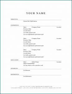 Resume Template Printable Blank