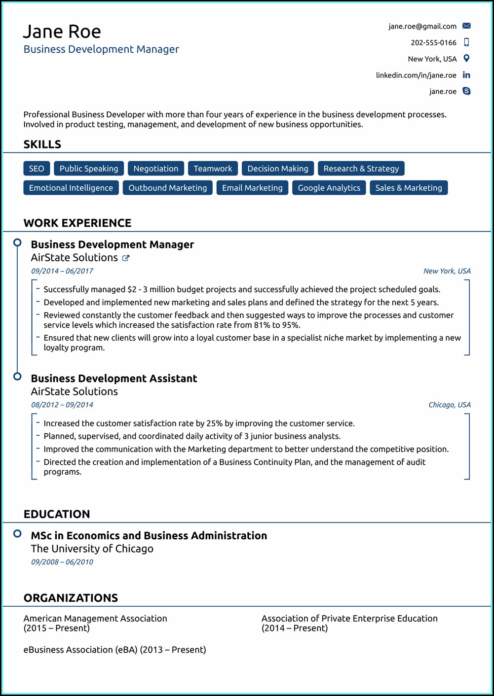 Resume Templates For Microsoft Word Free Download