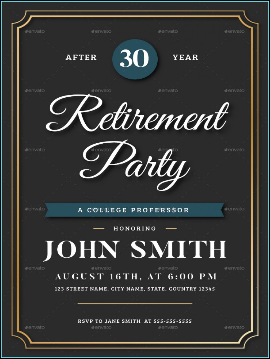 Retirement Party Invitation Template Free Printable
