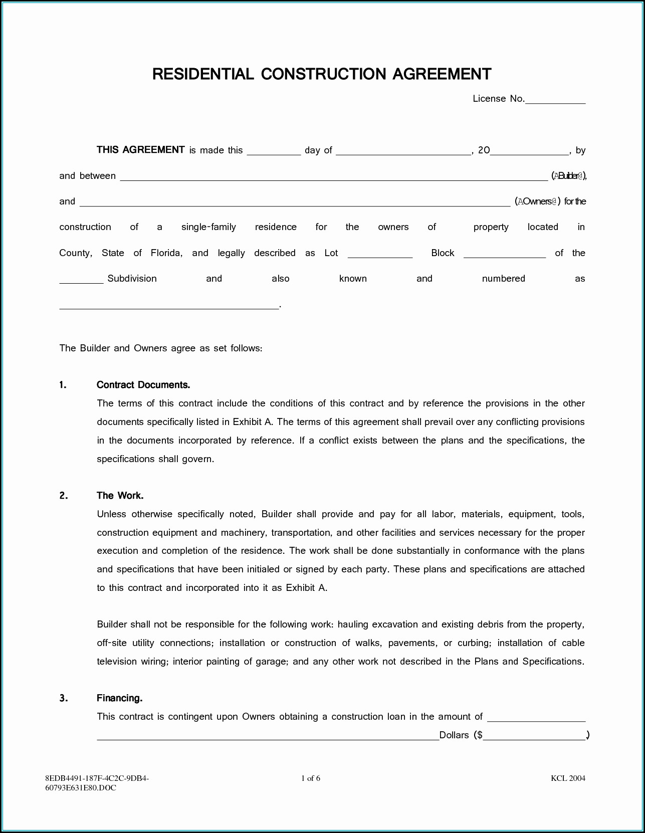 Roofing Contract Template Free