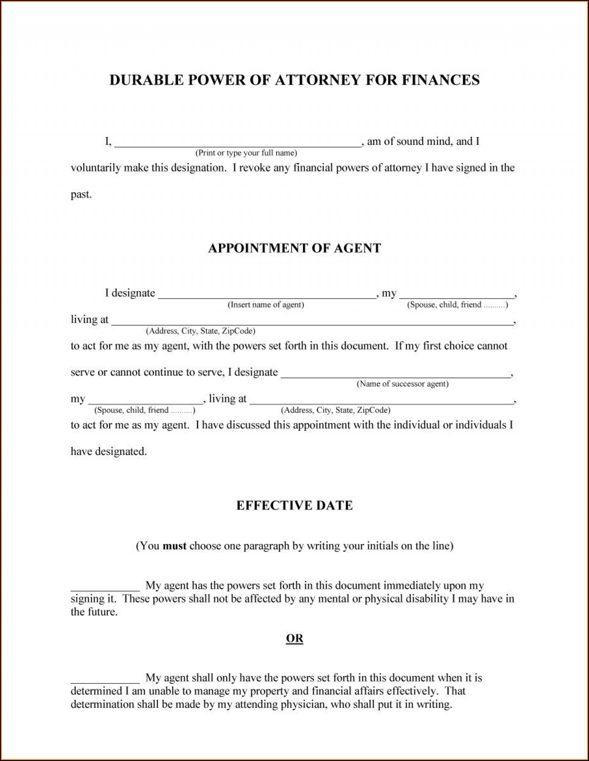 Sample California Durable Power Of Attorney Form