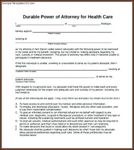 Sample Durable Power Of Attorney Form Virginia