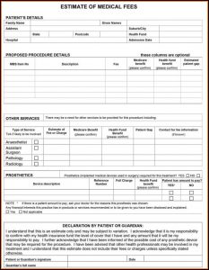 Sample Estimate Forms For Contractors