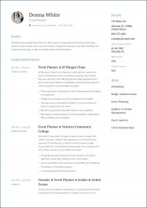 Sample Event Planner Resume Template