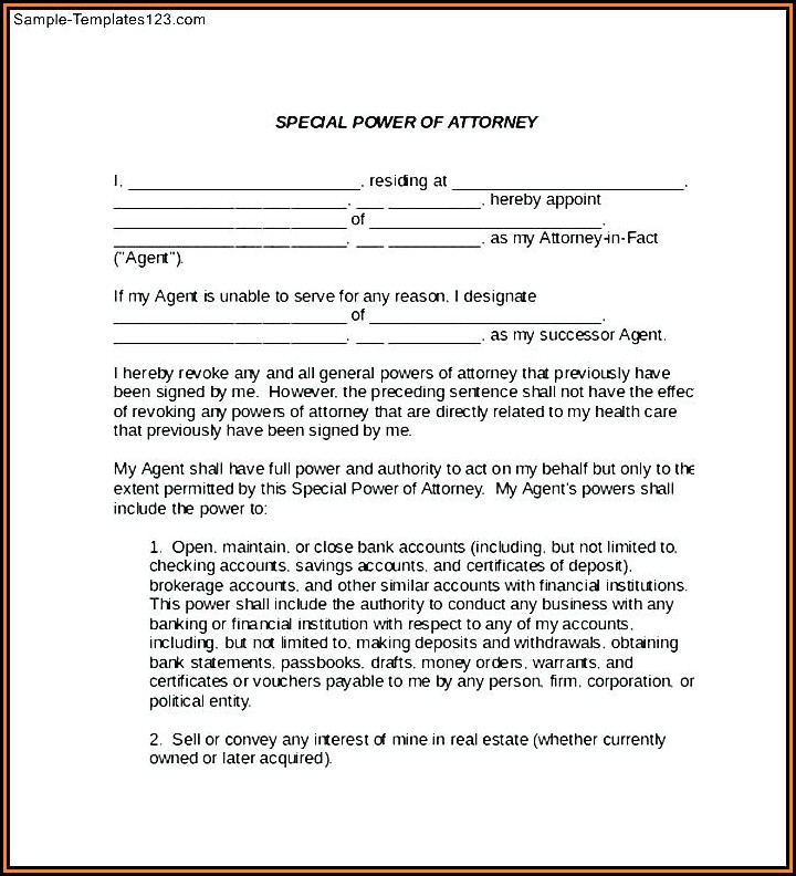 Sample Indiana Durable Power Of Attorney Form