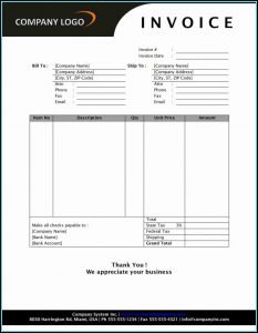 Sample Invoice Template Word Download
