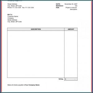 Sample Invoice Template Word Free