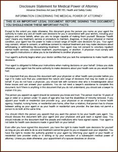 Sample Medical Power Of Attorney Arizona