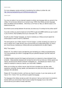 Sample Resume For A Military To Civilian Transition