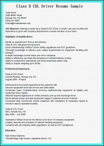 Sample Resume For Cdl Truck Drivers