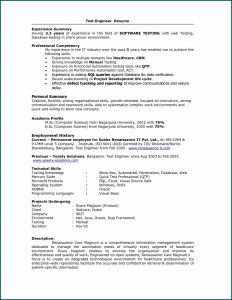 Sample Resume For Job Experience