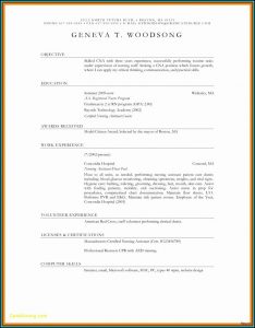 Sample Resume For Nursing Assistant